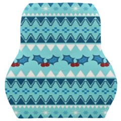 Blue Christmas Vintage Ethnic Seamless Pattern Car Seat Back Cushion 