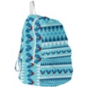 Blue Christmas Vintage Ethnic Seamless Pattern Foldable Lightweight Backpack View3