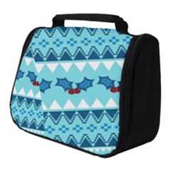 Blue Christmas Vintage Ethnic Seamless Pattern Full Print Travel Pouch (small) by Bedest