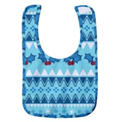 Blue Christmas Vintage Ethnic Seamless Pattern Baby Bib by Bedest