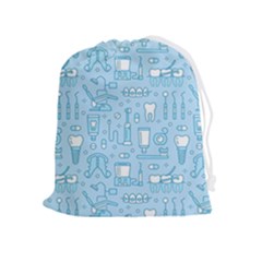 Dentist Blue Seamless Pattern Drawstring Pouch (xl) by Bedest