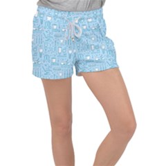 Dentist Blue Seamless Pattern Women s Velour Lounge Shorts by Bedest