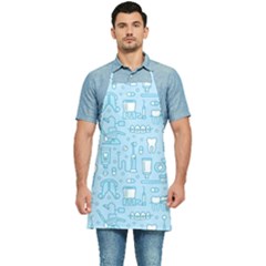 Dentist Blue Seamless Pattern Kitchen Apron by Bedest