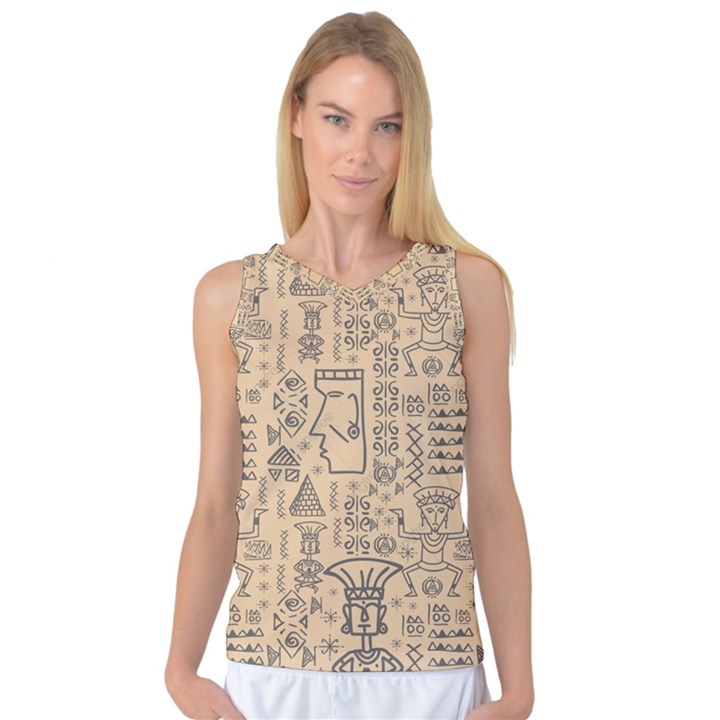 Aztec Tribal African Egyptian Style Seamless Pattern Vector Antique Ethnic Women s Basketball Tank Top