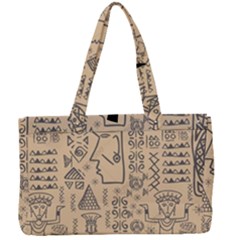 Aztec Tribal African Egyptian Style Seamless Pattern Vector Antique Ethnic Canvas Work Bag by Bedest