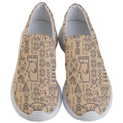 Aztec Tribal African Egyptian Style Seamless Pattern Vector Antique Ethnic Women s Lightweight Slip Ons by Bedest