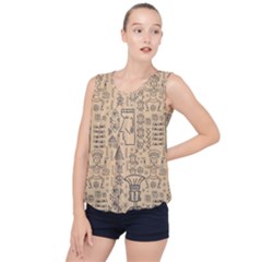 Aztec Tribal African Egyptian Style Seamless Pattern Vector Antique Ethnic Bubble Hem Chiffon Tank Top