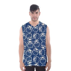 Cute Seamless Owl Background Pattern Men s Basketball Tank Top by Bedest