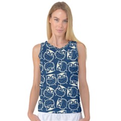 Cute Seamless Owl Background Pattern Women s Basketball Tank Top by Bedest