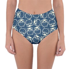 Cute Seamless Owl Background Pattern Reversible High-waist Bikini Bottoms