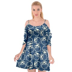 Cute Seamless Owl Background Pattern Cutout Spaghetti Strap Chiffon Dress