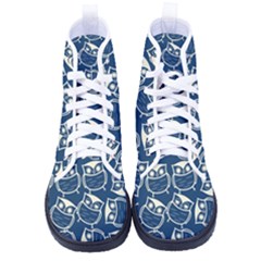 Cute Seamless Owl Background Pattern Women s High-top Canvas Sneakers by Bedest