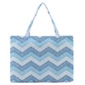 Seamless Pattern Of Cute Summer Blue Line Zigzag Zipper Medium Tote Bag View1