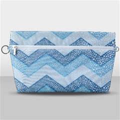 Seamless Pattern Of Cute Summer Blue Line Zigzag Handbag Organizer