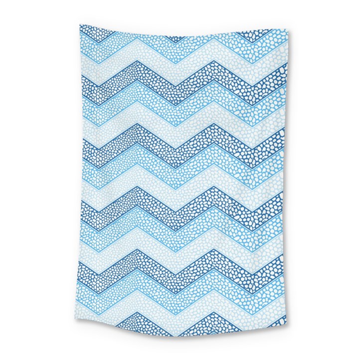 Seamless Pattern Of Cute Summer Blue Line Zigzag Small Tapestry