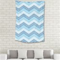 Seamless Pattern Of Cute Summer Blue Line Zigzag Small Tapestry View2