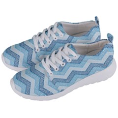 Seamless Pattern Of Cute Summer Blue Line Zigzag Men s Lightweight Sports Shoes by Bedest