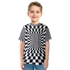 Optical-illusion-chessboard-tunnel Kids  Sport Mesh T-shirt