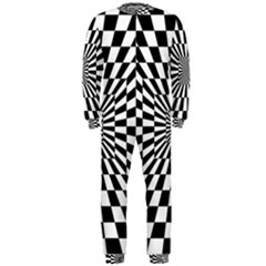 Optical-illusion-chessboard-tunnel Onepiece Jumpsuit (men) by Bedest