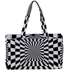 Optical-illusion-chessboard-tunnel Canvas Work Bag by Bedest