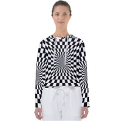 Optical-illusion-chessboard-tunnel Women s Slouchy Sweat by Bedest