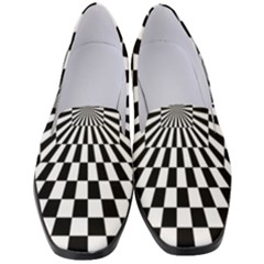 Optical-illusion-chessboard-tunnel Women s Classic Loafer Heels by Bedest