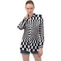 Optical-illusion-chessboard-tunnel Long Sleeve Satin Shirt View1