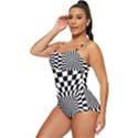 Optical-illusion-chessboard-tunnel Retro Full Coverage Swimsuit View2