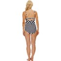 Optical-illusion-chessboard-tunnel Knot Front One-Piece Swimsuit View4