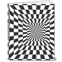 Optical-illusion-chessboard-tunnel 8  X 10  Hardcover Notebook by Bedest