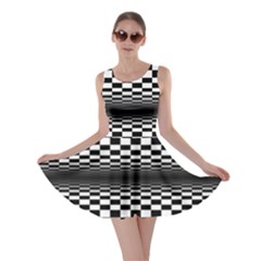 Art-optical-black-white-contrast Skater Dress by Bedest