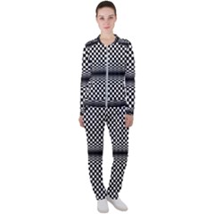 Art-optical-black-white-contrast Casual Jacket And Pants Set by Bedest