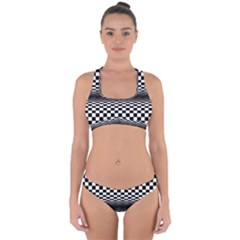 Art-optical-black-white-contrast Cross Back Hipster Bikini Set by Bedest