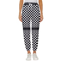 Art-optical-black-white-contrast Women s Cropped Drawstring Pants