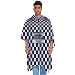 Art-optical-black-white-contrast Men s Hooded Rain Ponchos by Bedest