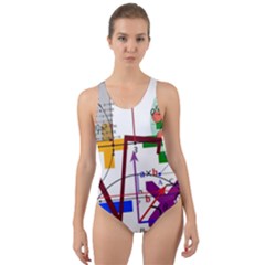 Mathematics Formula Physics School Cut-out Back One Piece Swimsuit