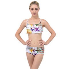 Mathematics Formula Physics School Layered Top Bikini Set by Bedest