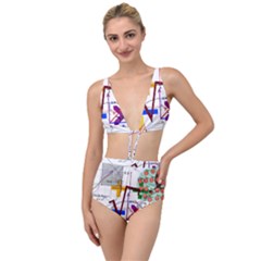 Mathematics Formula Physics School Tied Up Two Piece Swimsuit by Bedest