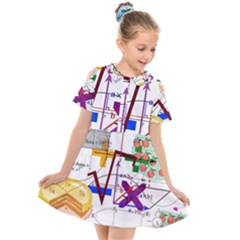 Mathematics Formula Physics School Kids  Short Sleeve Shirt Dress by Bedest