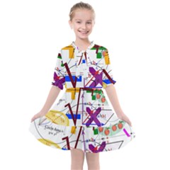 Mathematics Formula Physics School Kids  All Frills Chiffon Dress by Bedest