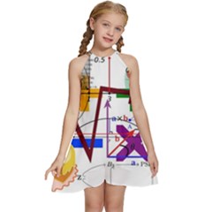 Mathematics Formula Physics School Kids  Halter Collar Waist Tie Chiffon Dress by Bedest