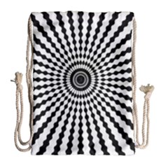 Starburst-sunburst-hypnotic Drawstring Bag (large) by Bedest