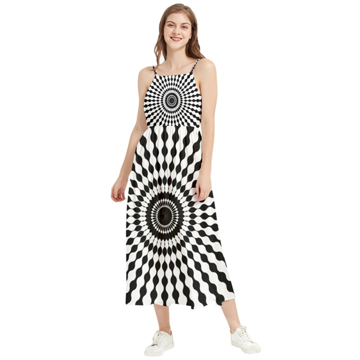 Starburst-sunburst-hypnotic Boho Sleeveless Summer Dress