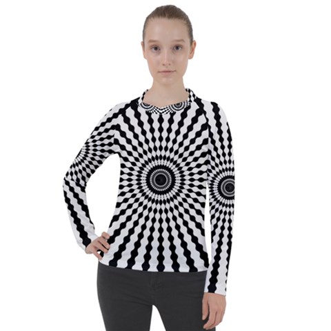 Starburst-sunburst-hypnotic Women s Pique Long Sleeve T-shirt by Bedest