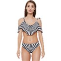 Starburst-sunburst-hypnotic Ruffle Edge Tie Up Bikini Set	 View1