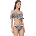 Starburst-sunburst-hypnotic Ruffle Edge Tie Up Bikini Set	 View3