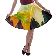 Forest-trees-nature-wood-green A-line Skater Skirt by Bedest