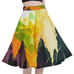 Forest-trees-nature-wood-green A-line Full Circle Midi Skirt With Pocket by Bedest