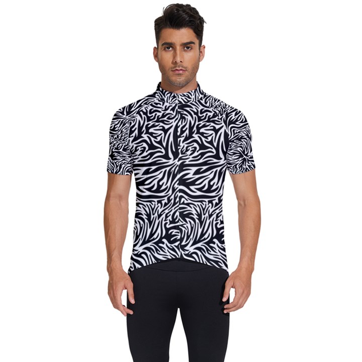 Flame Fire Pattern Digital Art Men s Short Sleeve Cycling Jersey