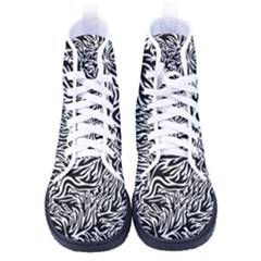 Flame Fire Pattern Digital Art Kid s High-top Canvas Sneakers by Bedest